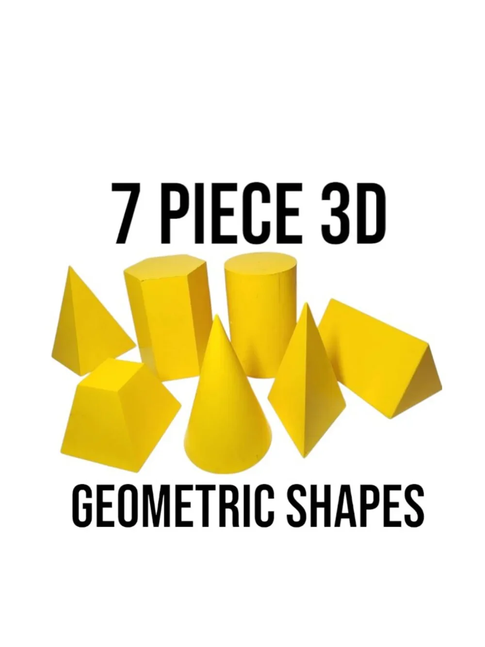 7 Piece Shapes Set 3D Geometric Plastic Forms Solids Drawing Forms Math Manipula